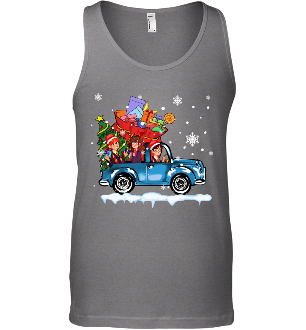 Harry Potter On The Car Merry Christmas Tank Top Tank Top Graphite Heather