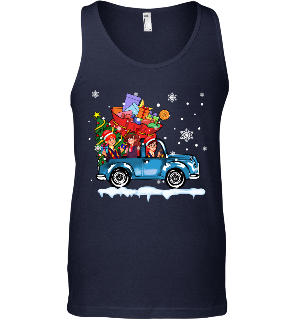 Harry Potter On The Car Merry Christmas Tank Top Tank Top Navy
