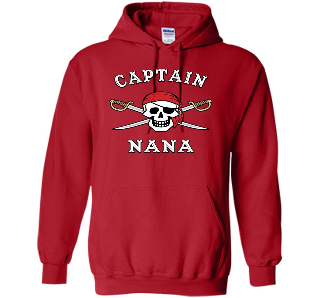 Captain Nana Funny Pirate T-shirt cool shirt Red