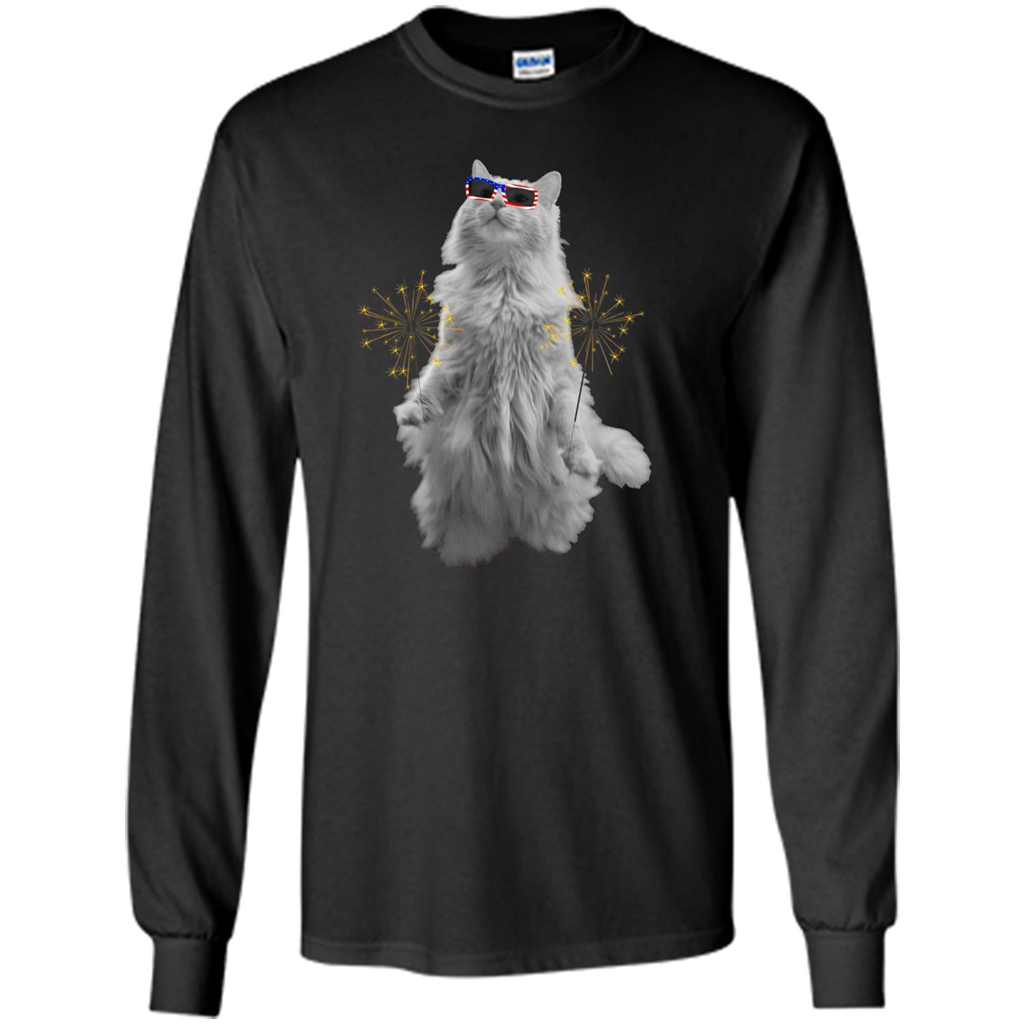 Funny Patriot Cat T-shirt Meowica Black