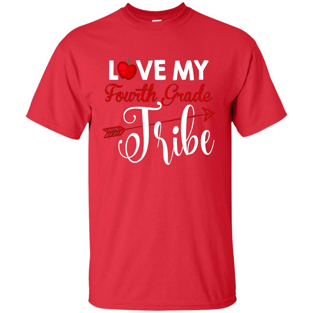Love My Fourth Grade Tribe T-shirt School Day T-shirt Red