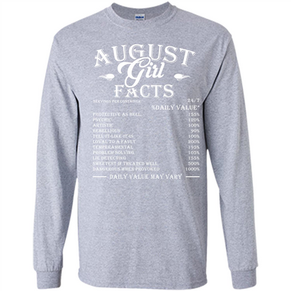 August Girl Facts T-shirt Sport Grey