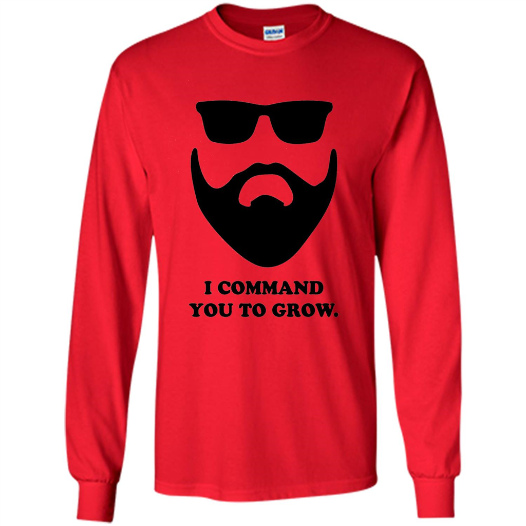 Beard T-Shirt I Command You To Grow T-shirt Red
