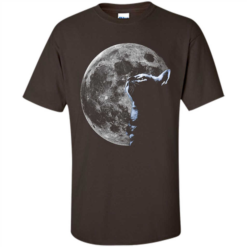 Cat Lover T-shirt Cat And Moon Dark Chocolate