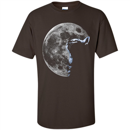 Cat Lover T-shirt Cat And Moon Dark Chocolate