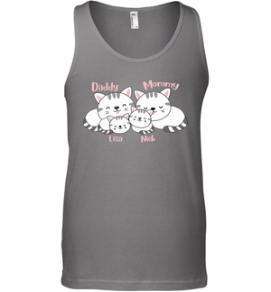 Cats and family name member ( Customized Name ) Tank Top