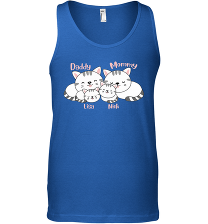 Cats and family name member ( Customized Name ) Tank Top Tank Top Royal