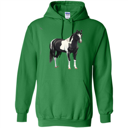 Beautiful Black Horse T-shirt Irish Green
