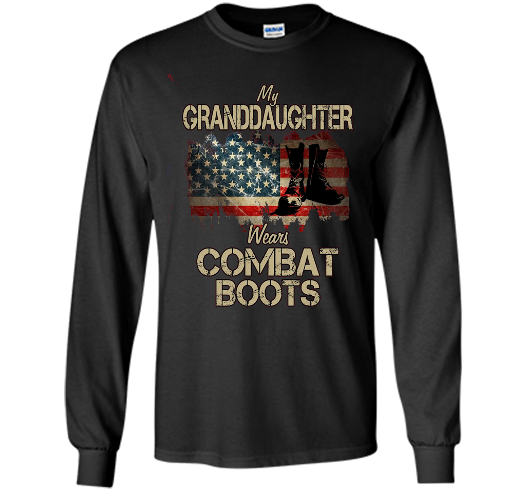 Combat Boots Soldier Granddaughter premium tee t-shirt Black