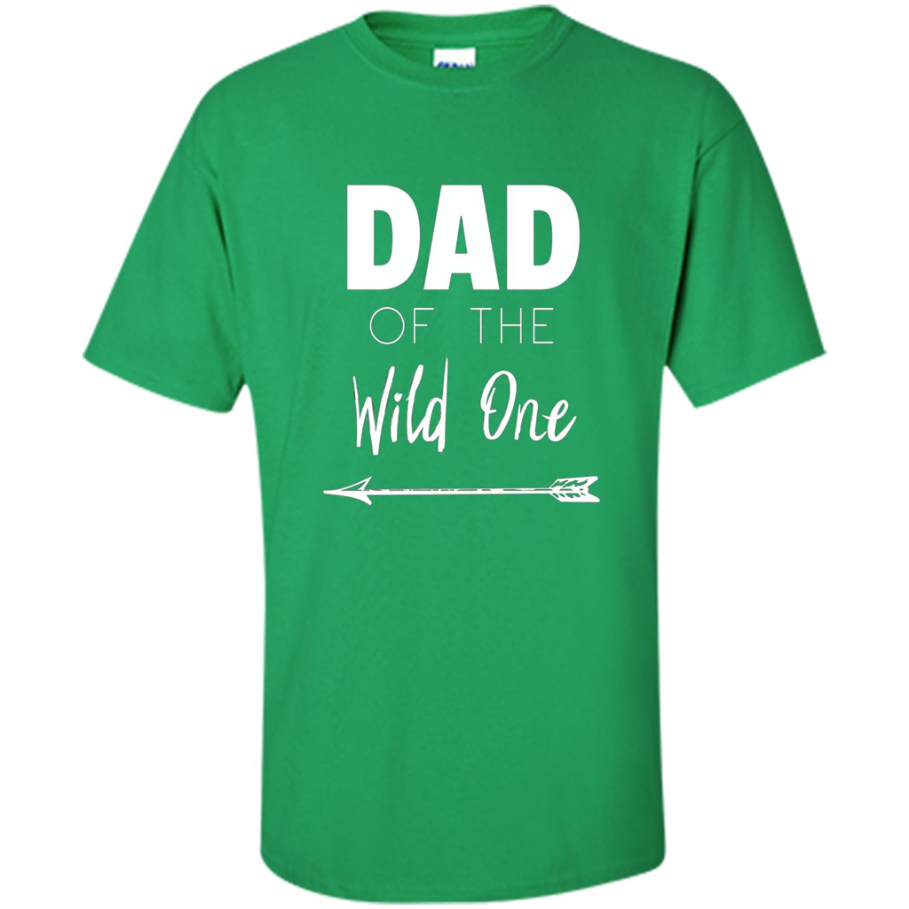 Dad and Kids T-shirt Dad Of The Wild One Father T-shirt Irish Green