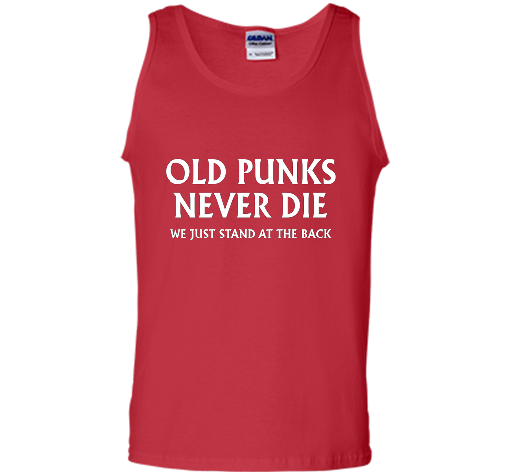 Old Punks Never Die We Just Stand At The Back T-shirt Red