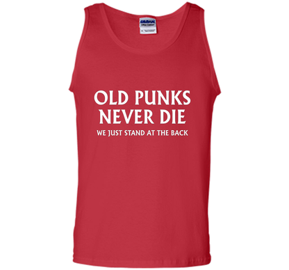 Old Punks Never Die We Just Stand At The Back T-shirt Red