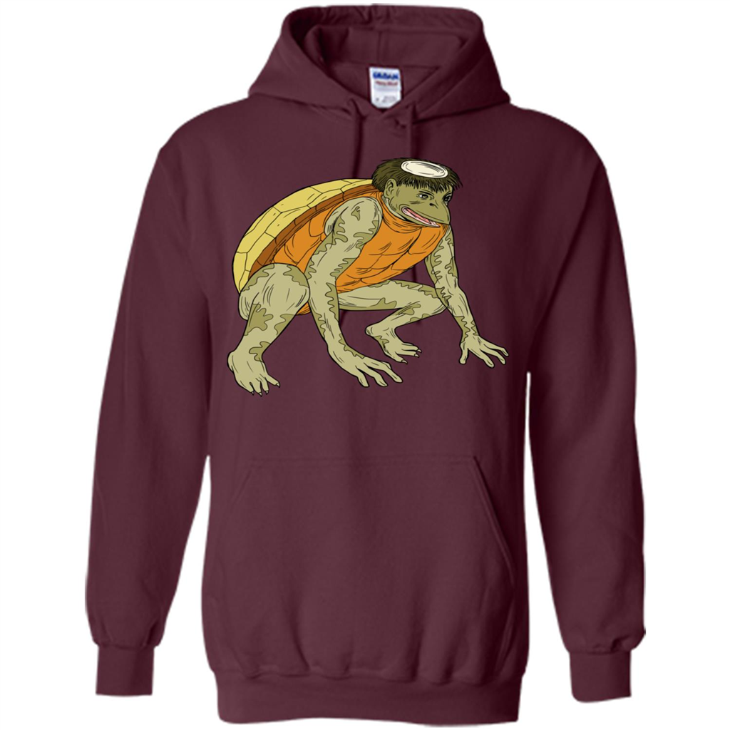 Kappa Monster Crouching Drawing T-Shirt Maroon