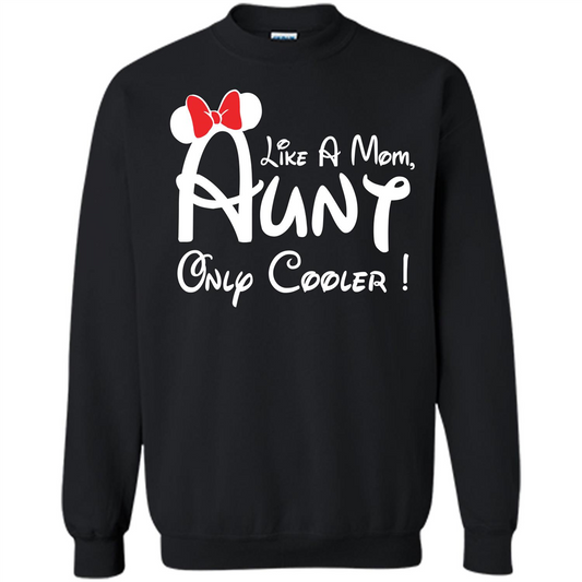 Aunt T-shirt Aunt Like A Mom Only Cooler T-shirt Black