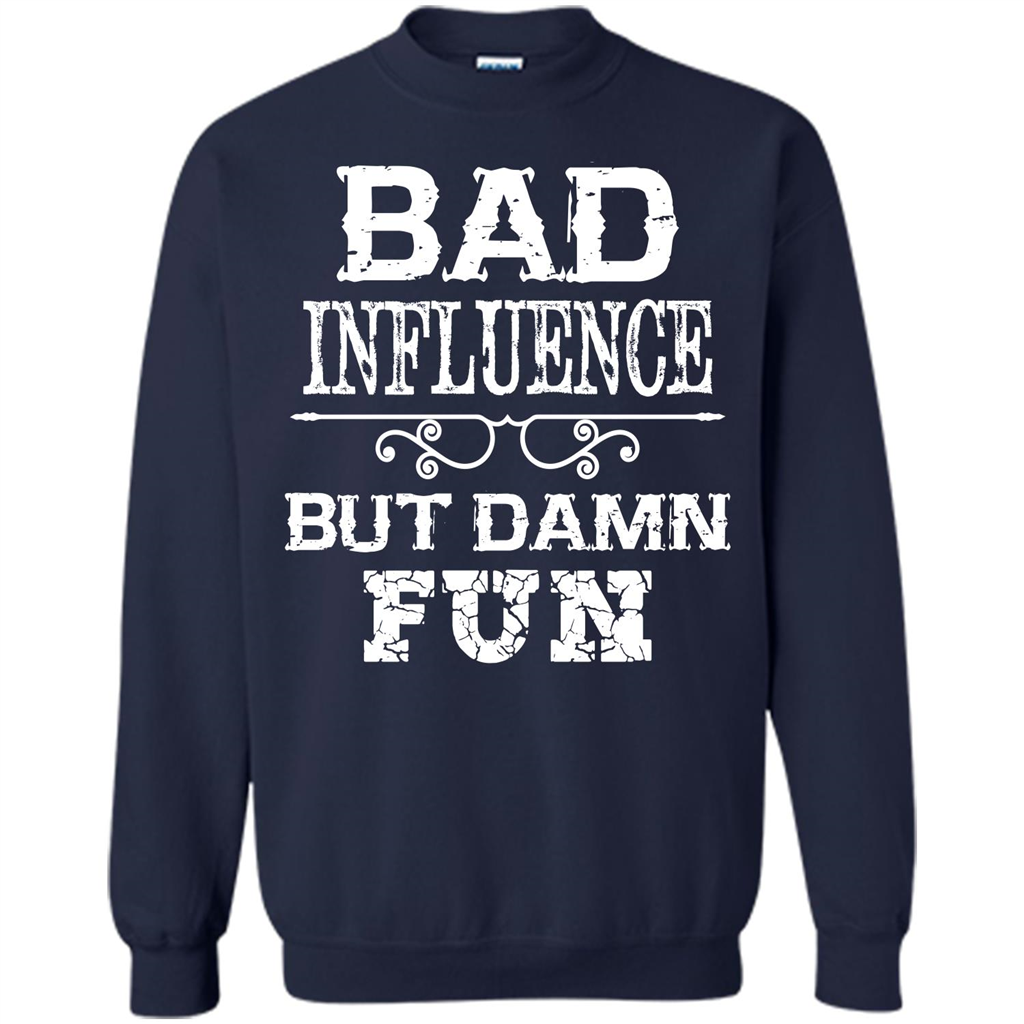 Bad Influence But Damn Fun T-shirt Navy