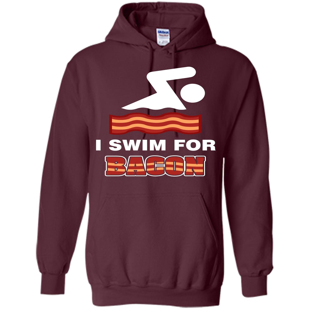 Bacon T-shirt I Swim For Bacon T-shirt Maroon