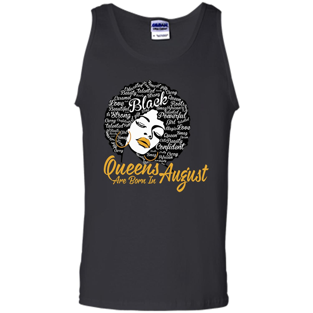 Queen Are Born In August T-shirt Black