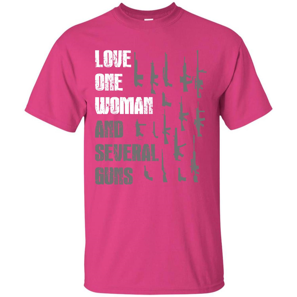 Gun T-shirt Love One Woman And Several Guns T-shirt Heliconia