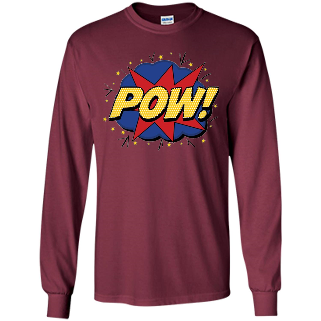 POW Comic Book Bubble T-shirt Maroon