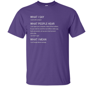 What People Hear When I say I Work With Computers T-Shirt cool shirt