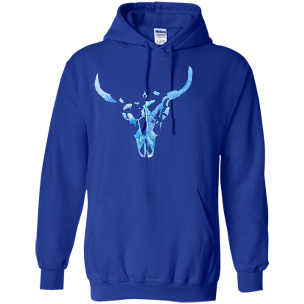 Watercolor Cow Skull T-Shirt Royal