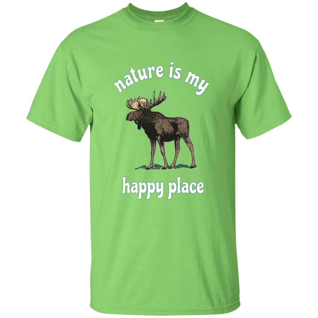 Moose's Wildlife T-Shirt Nature Is My Happy Place Lime