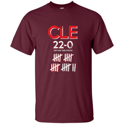 Baseball T-shirt Historic Win Streak 22-0 T-Shirt Maroon