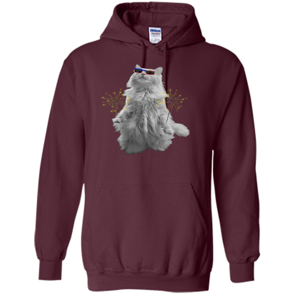 Funny Patriot Cat T-shirt Meowica Maroon