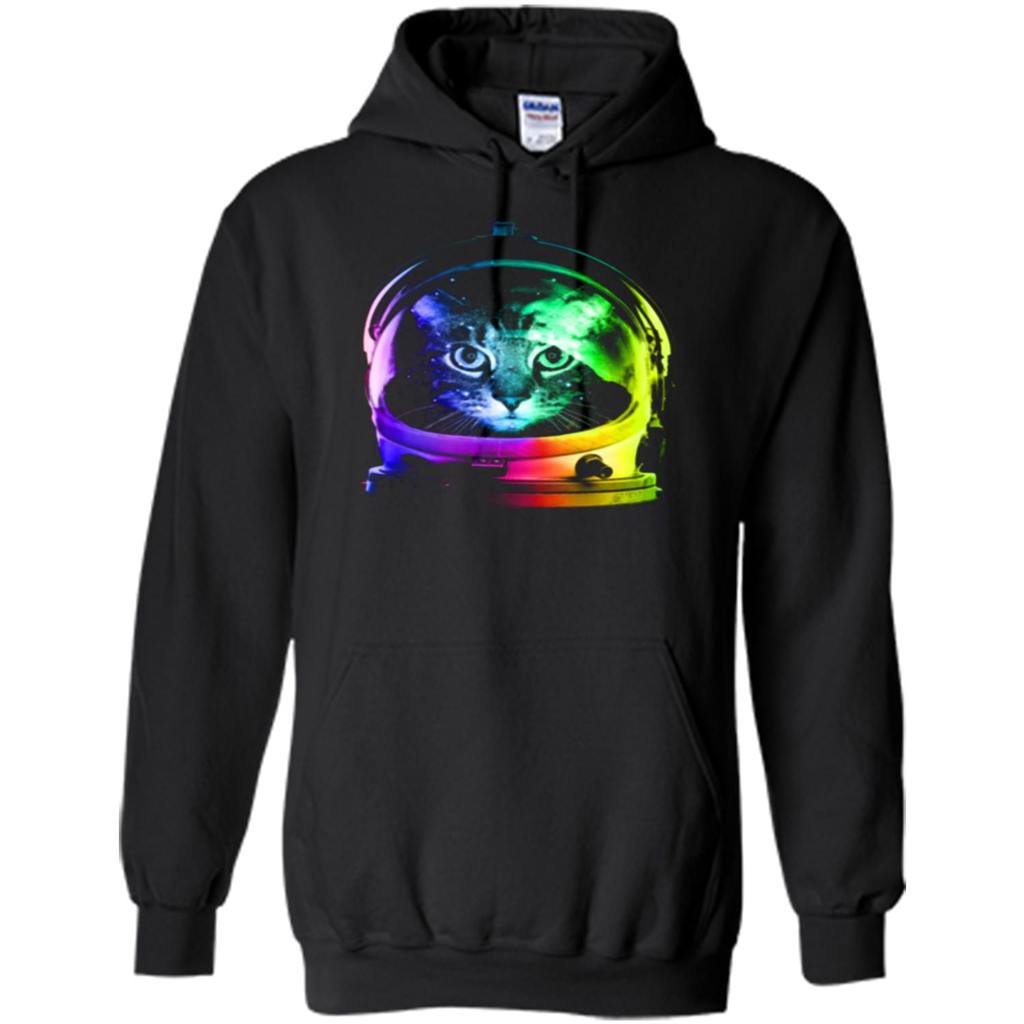 Astronaut Cat T-shirt Black