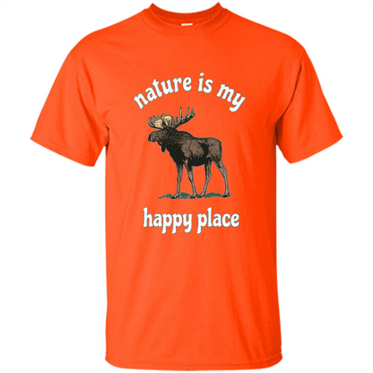 Moose's Wildlife T-Shirt Nature Is My Happy Place Orange