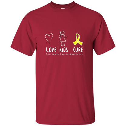 Love Kids Cure Childhood Cancer Awareness T-shirt Cardinal