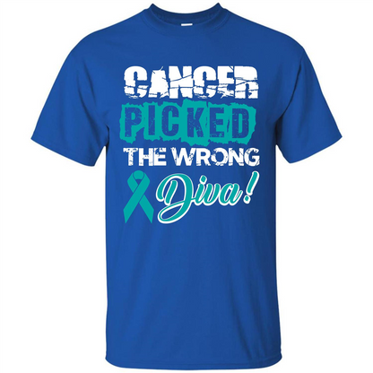 Cancer Awareness T-shirt Cancer Picked The Wrong Diva T-shirt Royal