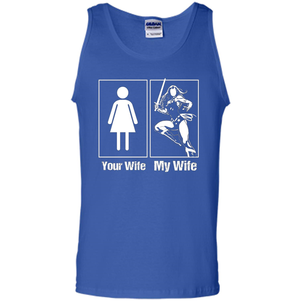 My Wife Is Super Woman T-shirt Mens Your Wife My Wife Royal