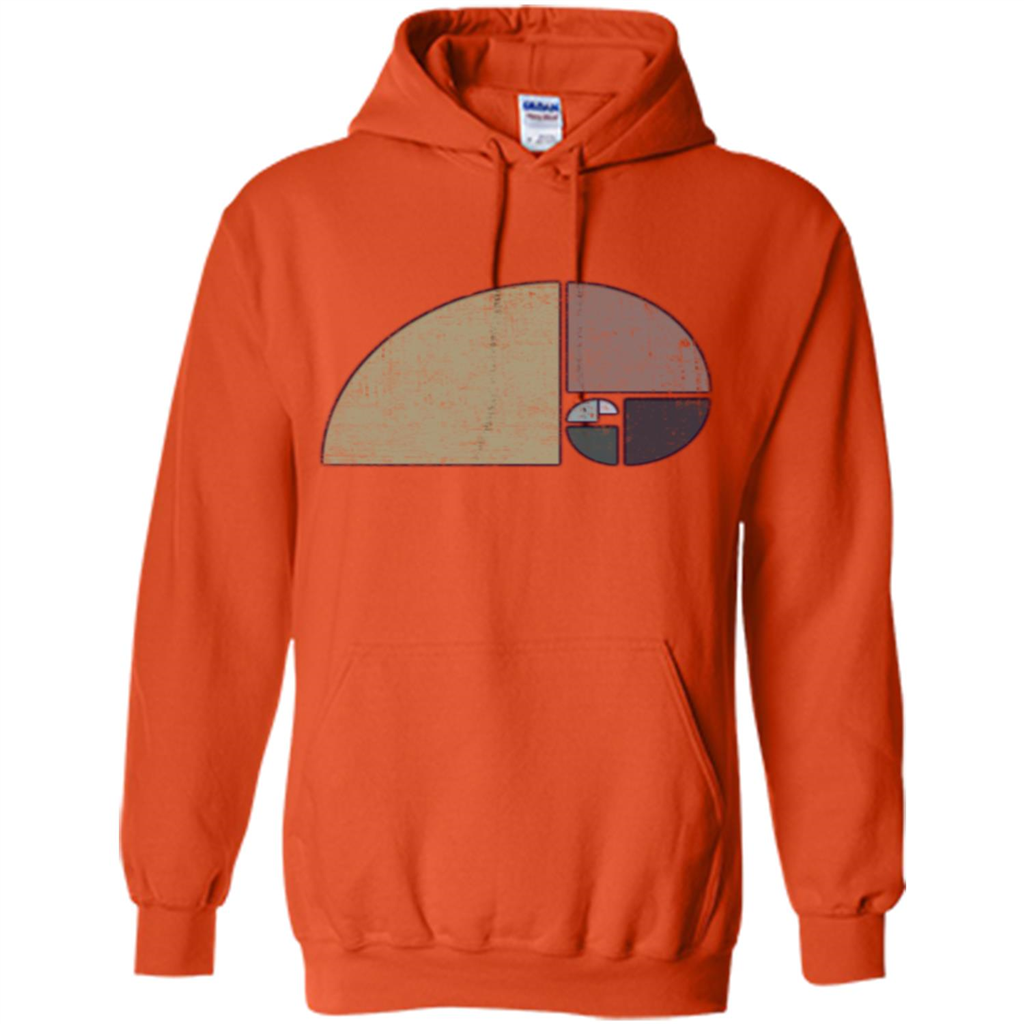 Distressed Geometric Fibonacci Spiral T-sihrt Orange