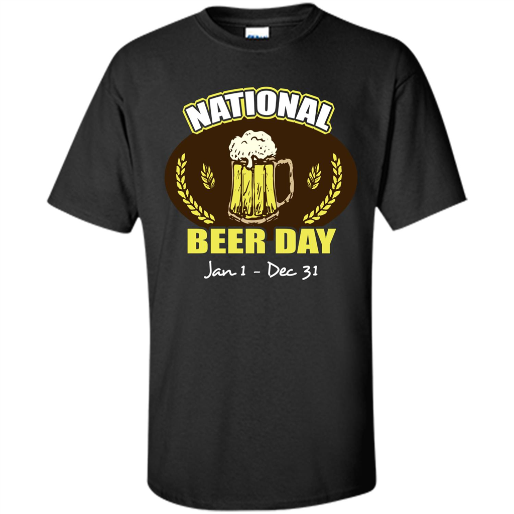 Beer T-shirt National Beer Day Jan1-Dec 31 Black
