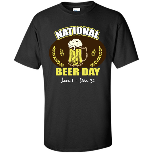 Beer T-shirt National Beer Day Jan1-Dec 31 Black
