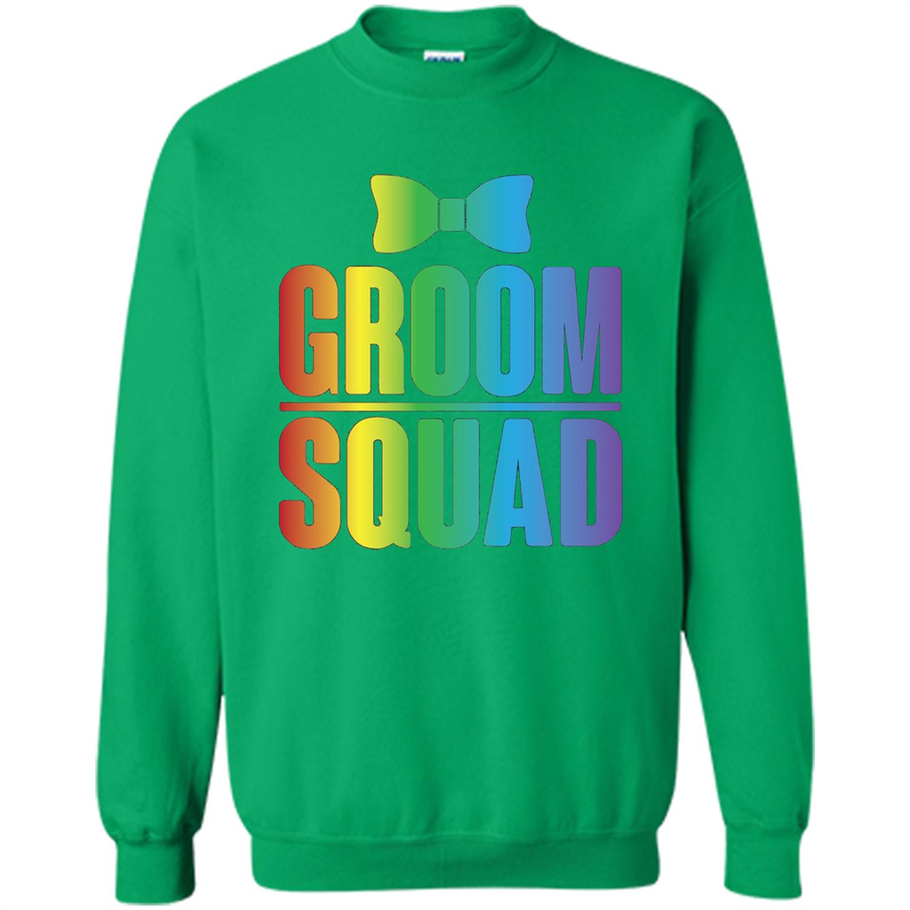 Groom Squad Bachelor Party Rainbow Bowtie T-Shirt Irish Green