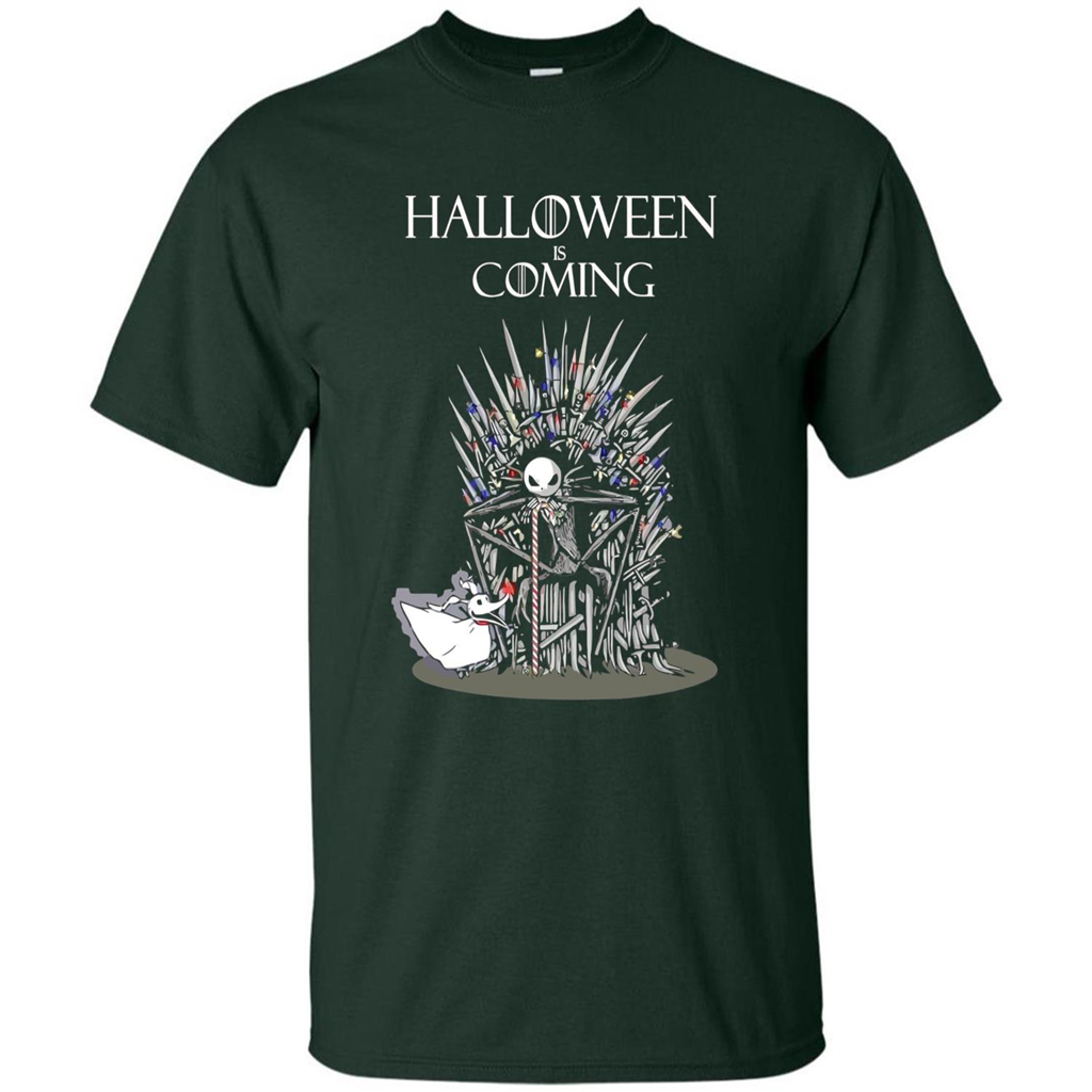 Funny Halloween Is Coming T-shirt Forest Green