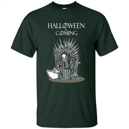 Funny Halloween Is Coming T-shirt Forest Green