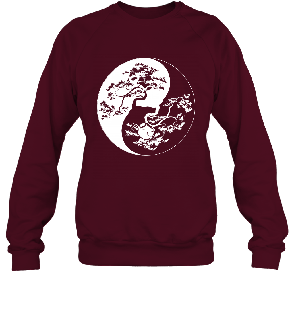 Yin Yang Tree Shirt Sweatshirt Sweatshirt Maroon