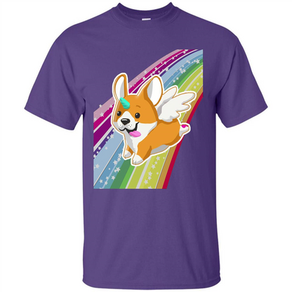 Rainbow Unicorg Corgi Lover T-shirt Purple
