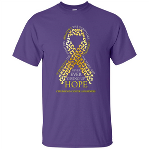 Childhood Cancer Awareness T-shirt Never Ever Giving Up Hope T-shirt