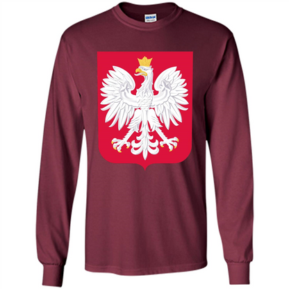 Polish Eagle T-shirt Polska Poland T-shirt Maroon