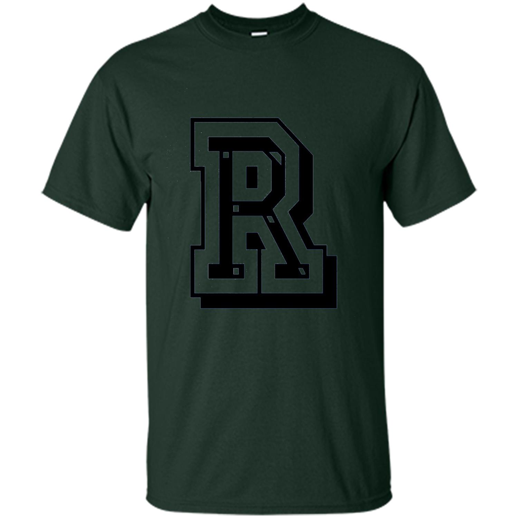 Letter R Initial T-Shirt for Names or Spelling Words Forest Green