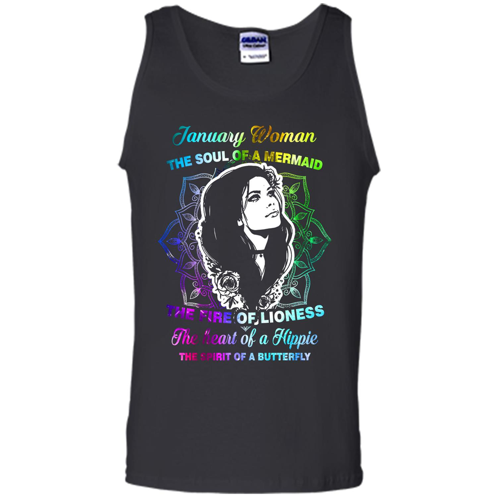January Woman T-shirt The Heart Of A Hippie