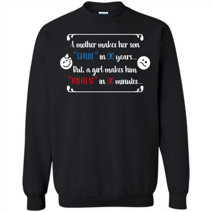 Funny T-shirt A Girl Makes Him Mental In 20 Minuutes Black