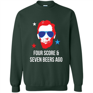 Independen Day T-shirt Funny 4th of July - Four Score And Seven Beers Ago