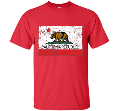 Vintage California Republic T-shirt Cali Life I Love CA cool shirt Red