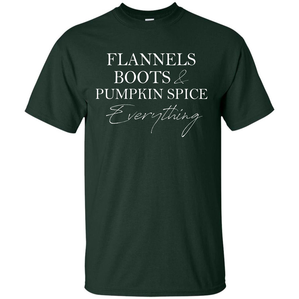 Halloween T-shirt Flannels Boots Pumpkin Spice Everything T-shirt Forest Green