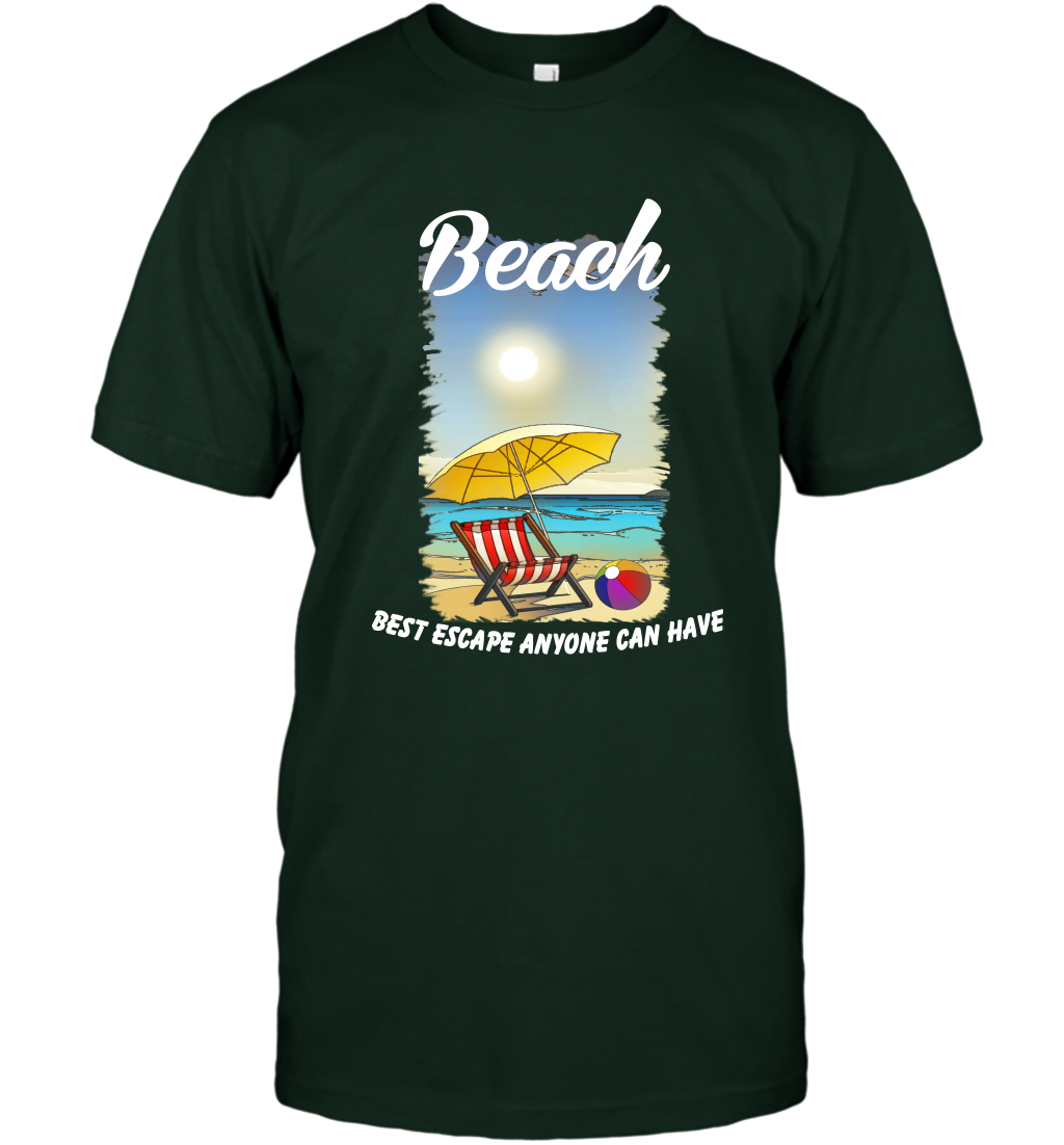 Beach Best Escape Anyone Can Have Summer Holiday Shirt T-Shirt Forest Green